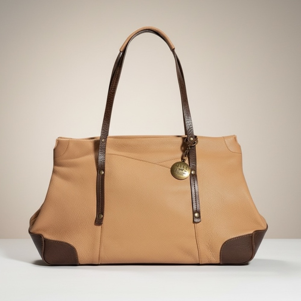 Will Leather Goods Tan & Brown Leather Handbag NWOT
